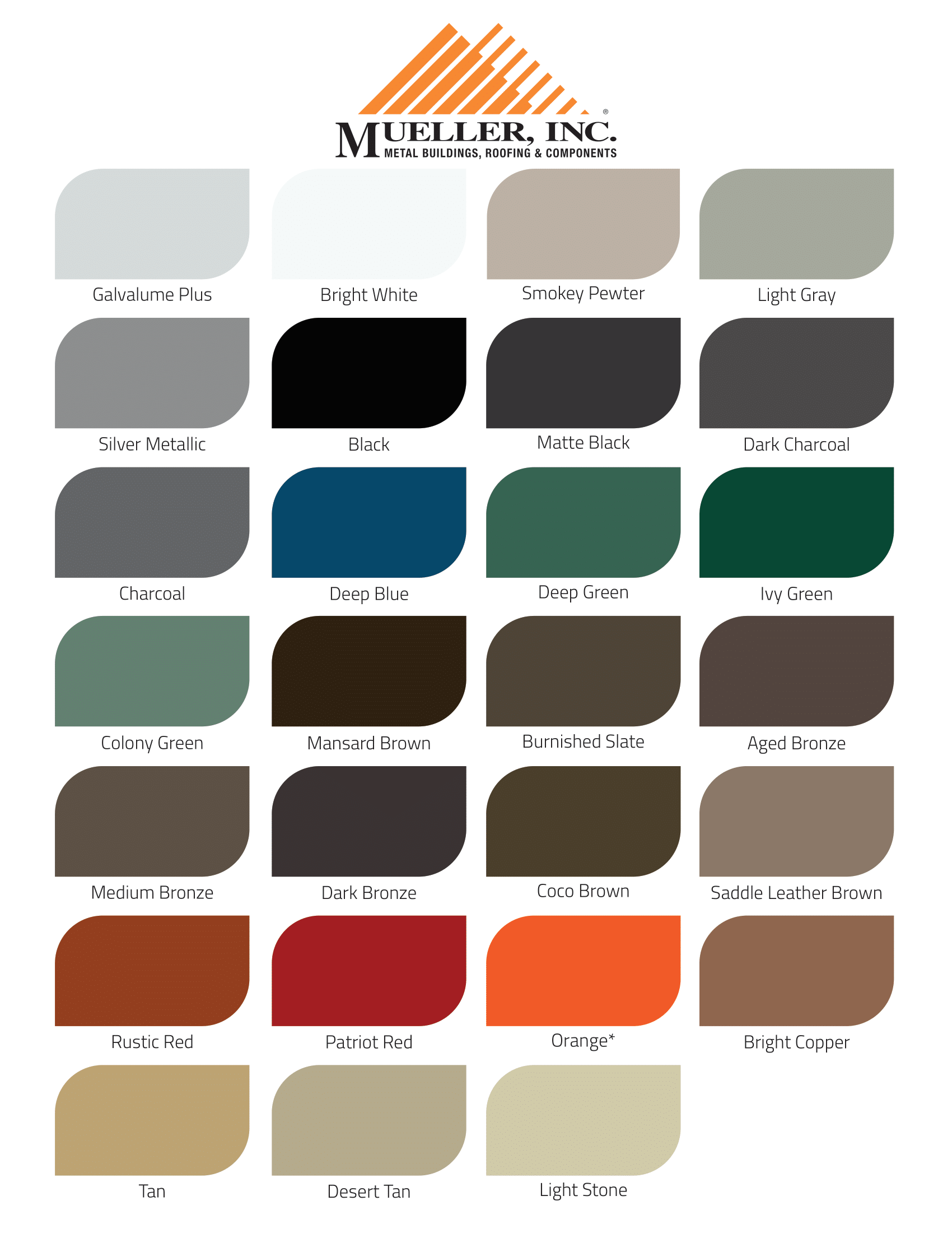 Color Charts Spade Roofing And Gutters